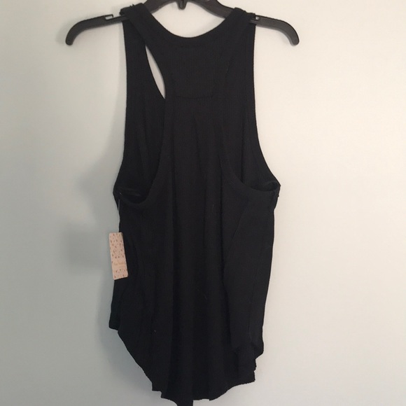NWT Free People black ribbed racer back tank, size medium - Picture 9 of 11